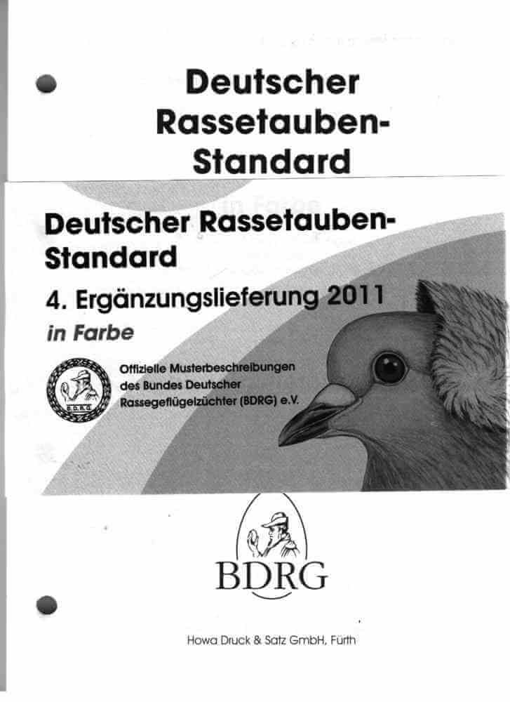 Deutscher Rassetauben-Standard BDRG | Ergänzung
